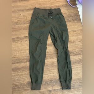 Olive green lululemon joggers